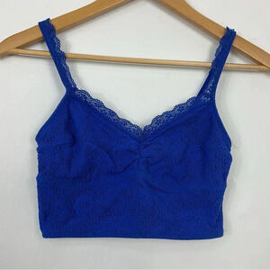 Gilly Hicks Blue Lace Bralette Crop Top